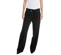Replay Damen Jeans Zelmaa Tapered-Fit, Black 098 (Schwarz), 28W / 28L
