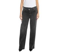 Replay Damen Jeans Zelmaa Tapered-Fit Rose Label, Dark Grey 097 (Grau), 26W / 30L