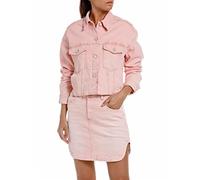Replay Damen Jeansjacke aus Komfort Denim, Blush Pink 166 (Rosa), L