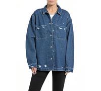Replay Damen Jeansjacke Lang, Medium Blue 009 (Blau), S