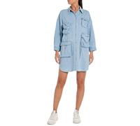 Replay Damen Jeanskleid Langarm aus Baumwolle, Blau (Light Blue 010), XL