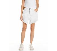 Replay Damen Jeansrock aus Comfort Denim, Optical White 001 (Weiß), 29