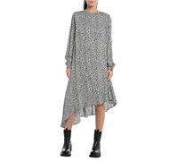 Replay Damen Kleid Langarm All Over Print, Black/Natural White 010 (Mehrfarbig), S