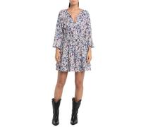 Replay Damen Kleid Langarm aus Viskose, Mehrfarbig (Multicolor 010), L