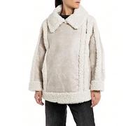 Replay Damen Kunstlederjacke mit Kunstfell Teddyjacke