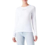Replay Damen Langarmshirt aus Baumwolle, White 001 (Weiß), L