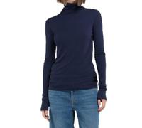 Replay Damen Langarmshirt mit Rollkragen, Blau (Indigo Blue 857), XXS