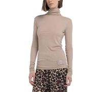 Replay Damen Langarmshirt mit Rollkragen, Grau (Light Taupe 803), M