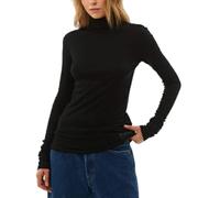 Replay Damen Langarmshirt mit Rollkragen, Schwarz (Black 098), XXS