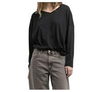 Replay Damen Langarmshirt mit V-Ausschnitt, Schwarz (Black 098), XS