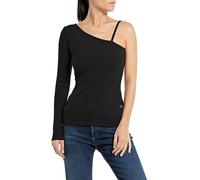 Replay Damen Langarmshirt One-Shoulder-Oberteil, Black 098 (Schwarz), XS