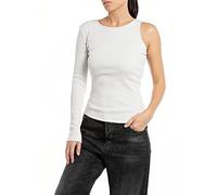 Replay Damen Langarmshirt One-Shoulder-Oberteil, Chalk 562 (Weiß), XS