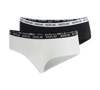 REPLAY Damen Panties, 2er Pack - Slip, Logobund, Baumwollmischung XL Mehrfarbig