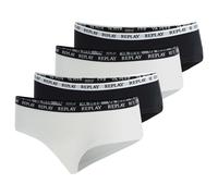 REPLAY Damen Panties, 4er Pack - Slip, Logobund, Baumwollmischung XL Mehrfarbig