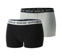 REPLAY Damen Panty I101561GBW - Grau/Schwarz/Weiß, 2er Pack, Größe L GR. S