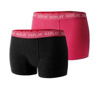 REPLAY Damen Panty I101561PB - Pink/Schwarz, 2er Pack, Größe L GR. XL
