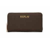 Replay Geldbörse Zip-Around 19 cm mit Replay-Print Braun (Brown Cocoa + Black)