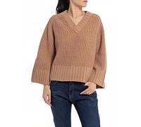Replay Damen Pullover Strickpullover, Desert 614 (Beige), S
