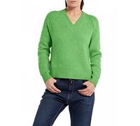 Replay Damen Pullover Strickpullover Recyceltes Material, Bright Green 674 (Grün), M