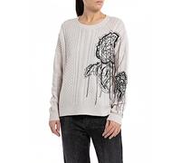 Replay Damen Pullover Strickpullover Wolle, Pale Pink 003 (Weiß), XL
