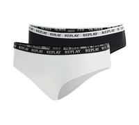 REPLAY Damen Slips, 2er Pack - Slip, Logobund, Baumwollmischung XL Mehrfarbig
