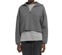Replay Damen Strickpullover mit Reißverschluss, Grau (Iron Melange M08), M