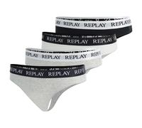 REPLAY Damen Strings, 4er Pack - String, Logobund, Baumwollmischung XL Mehrfarbig