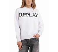 Replay Damen Sweatshirt aus 100% Baumwolle, Optical White 001 (Weiß), XXS