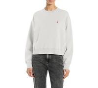 Replay Damen Sweatshirt aus Baumwolle, Natural White 011 (Weiß), XL