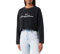 Replay Damen Sweatshirt Cropped, Blackboard 099 (Schwarz), S