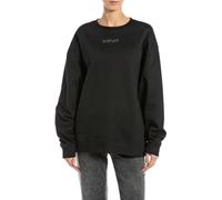 Replay Damen Sweatshirt mit Logo, Black 098 (Schwarz), M