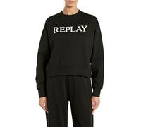 Replay Damen Sweatshirt mit Rundhalsausschnitt, Black 098 (Schwarz), XL