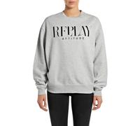 Replay Damen Sweatshirt Oversized, Grau (Melange Grey M08), XXS
