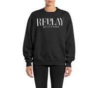 Replay Damen Sweatshirt Oversized, Schwarz (Black 098), L