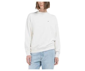 Replay Damen Sweatshirt Oversized, Weiß (Butter White 412), L