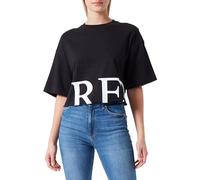 Replay Damen T-Shirt Kurzarm aus Baumwolle, Black 098 (Schwarz), XXS