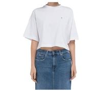 Replay Damen T-Shirt Kurzarm Cropped, Weiß (White 001), XS
