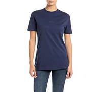 Replay Damen T-Shirt Kurzarm mit Rundhalsausschnitt, Blau (Indigo Blue 857), S