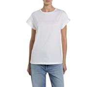 Replay Damen T-Shirt Kurzarm, Natural White 011 (Weiß), XL