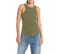 Replay Damen Tank Top Höher geschnitten, Light Military 833 (Grün), S