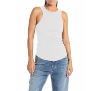Replay Damen Tank Top Höher geschnitten, White 001 (Weiß), M