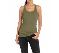 Replay Damen Tank Top Rundhals-Ausschnitt, Light Military 833 (Grün), L