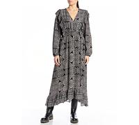 REPLAY Damen W9785 Kleid, 010 Black/Sand, L