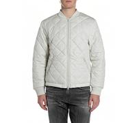 Replay Herren Bomberjacke mit Reißverschluss, Snow White 411 (Elfenbein), S
