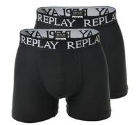 REPLAY Herren Boxer Shorts, 2er Pack - Trunks, Cotton Stretch Schwarz L