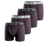 REPLAY Herren Boxer Shorts, 4er Pack - Trunks, Cotton Stretch Schwarz/Weiß L