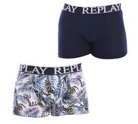 Replay Herren Boxershorts 2er-Set, Dk Blue-Foliage White N265 (Blau), S