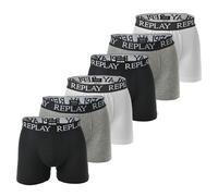 REPLAY Herren Boxershorts, 6er Pack - Unterhosen, Baumwolle, Logo, einfarbig XXL Mehrfarbig