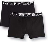 REPLAY Herren Boxershorts I101005BK - Schwarz, 2er Pack mit Logo-Bund GR. L
