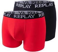 REPLAY Herren Boxershorts I101143RB - Rot/Schwarz, 2er Pack mit Logo-Bund GR. XXL